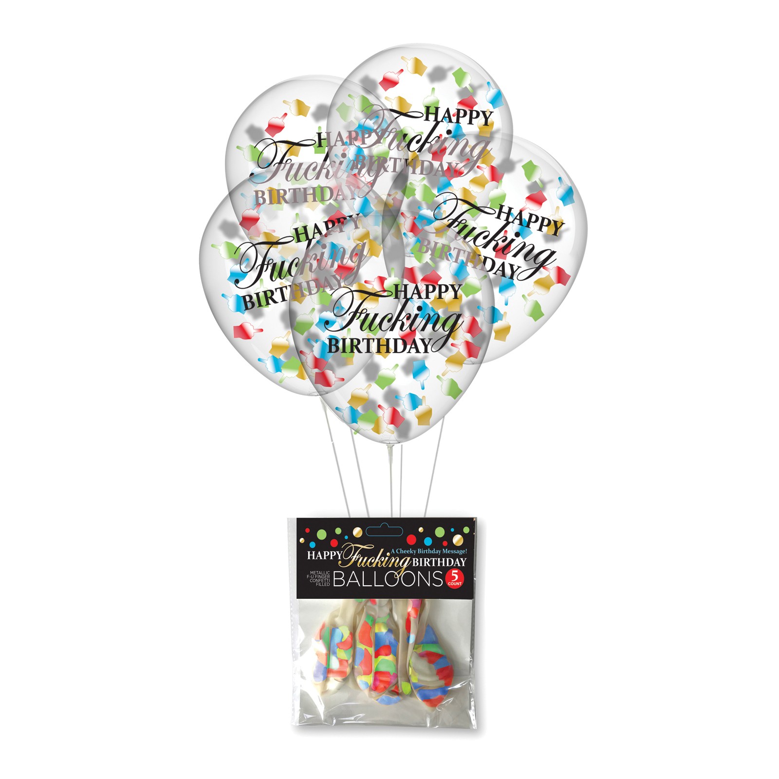 Happy Fucking Birthday Confetti Balloons - Fun Party Decor