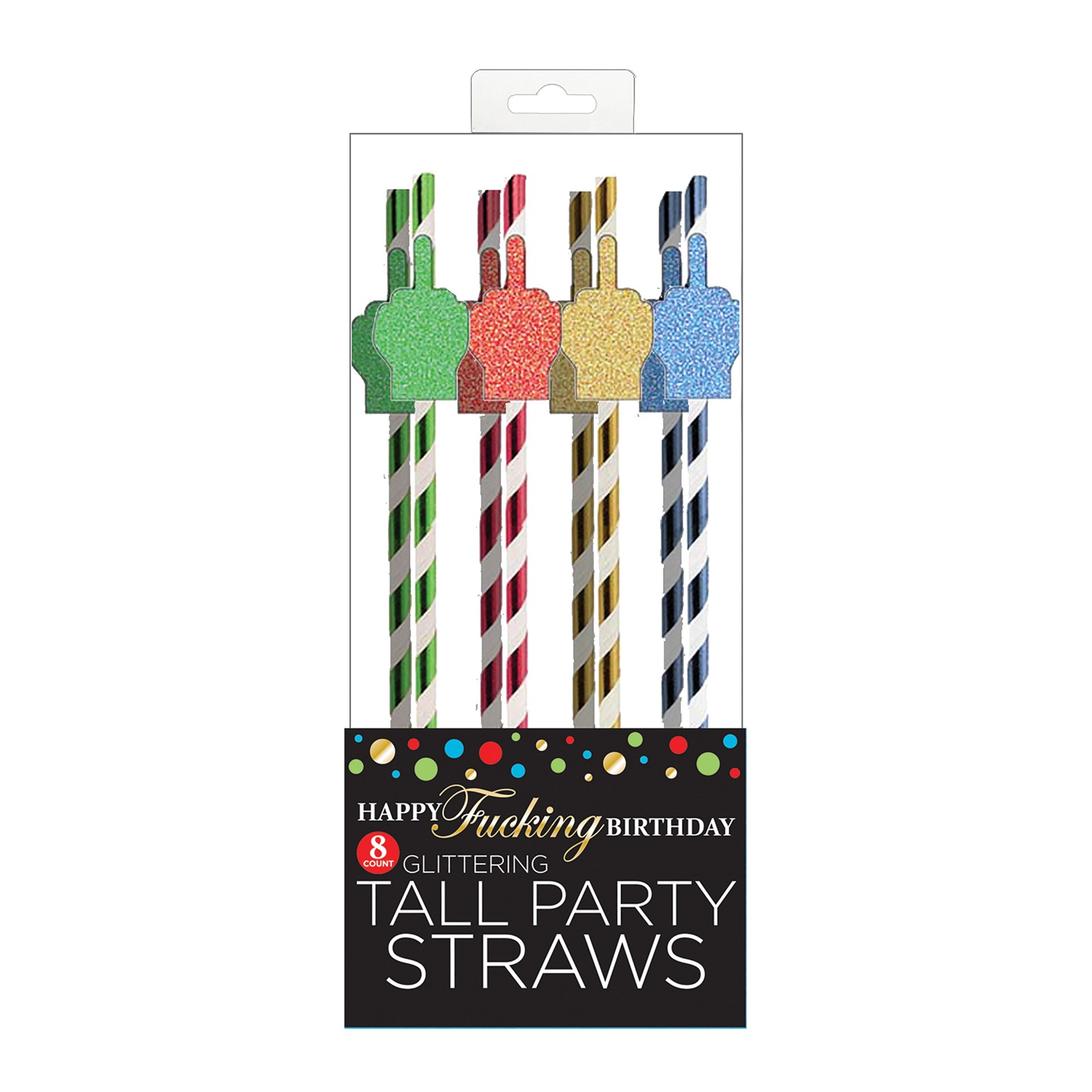 Happy Fucking Birthday Tall Straws Pack - Perfect for Parties