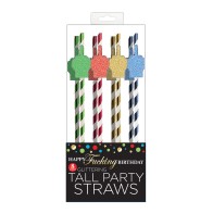 Happy Fucking Birthday Tall Straws Pack - Perfect for Parties