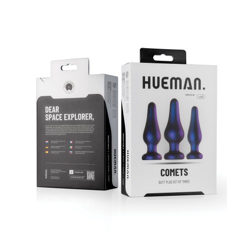 Hueman Comets Purple Butt Plug Set of 3