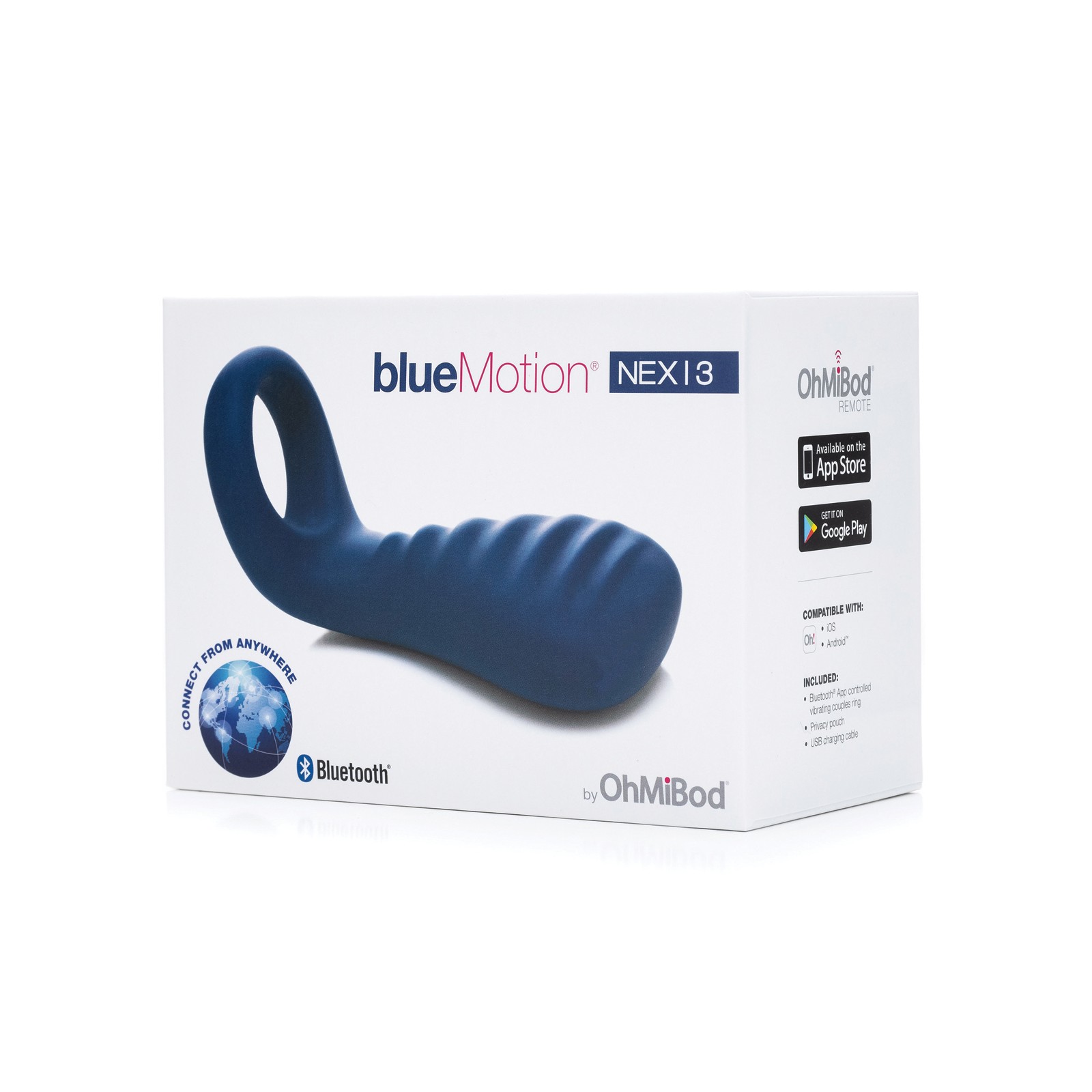 OhMiBod Blue Motion Nex 3 Anillo para Parejas Bluetooth Azul Cobalto