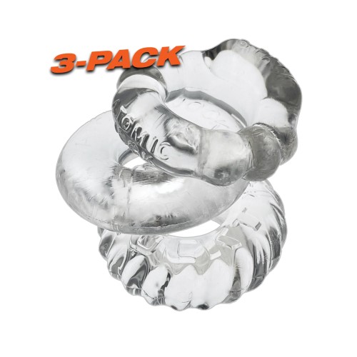 Oxballs Bonemaker 3 Pack Cockring Kit - Clear