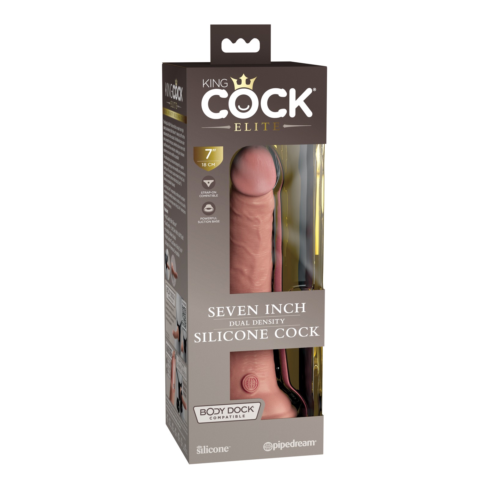 Pene de Silicona de Densidad Dual King Cock Elite de 7 Pulgadas - Sensación Realista