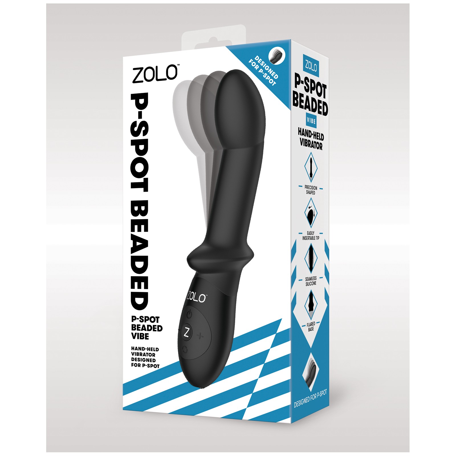 Vibrador Beaded P Spot ZOLO - Negro - Placer Anal