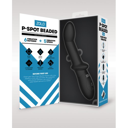 Vibrador Beaded P Spot ZOLO - Negro - Placer Anal