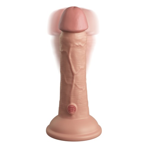 King Cock Elite 6" Dual Density Vibrating Silicone Cock - Light