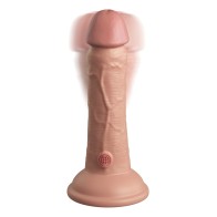 King Cock Elite 6" Pene Vibrador de Silicona de Doble Densidad - Claro