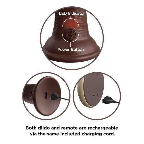 King Cock Elite 9" Vibrating Silicone Cock Brown