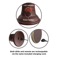 King Cock Elite 9" Vibrating Silicone Cock Brown