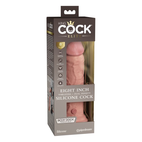 King Cock Elite 8" Dual Density Vibrating Silicone - Light