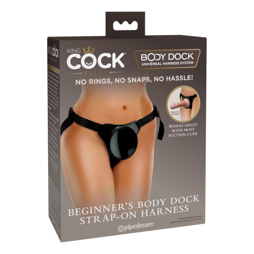 Arnés King Cock Elite Dock para Principiantes Negro