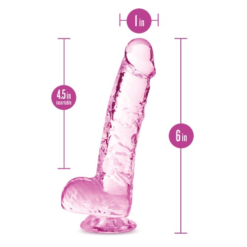 Dildo Cristalino de 6 Pulgadas Rosa Blush Naturally Yours