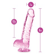 Dildo Cristalino de 6 Pulgadas Rosa Blush Naturally Yours