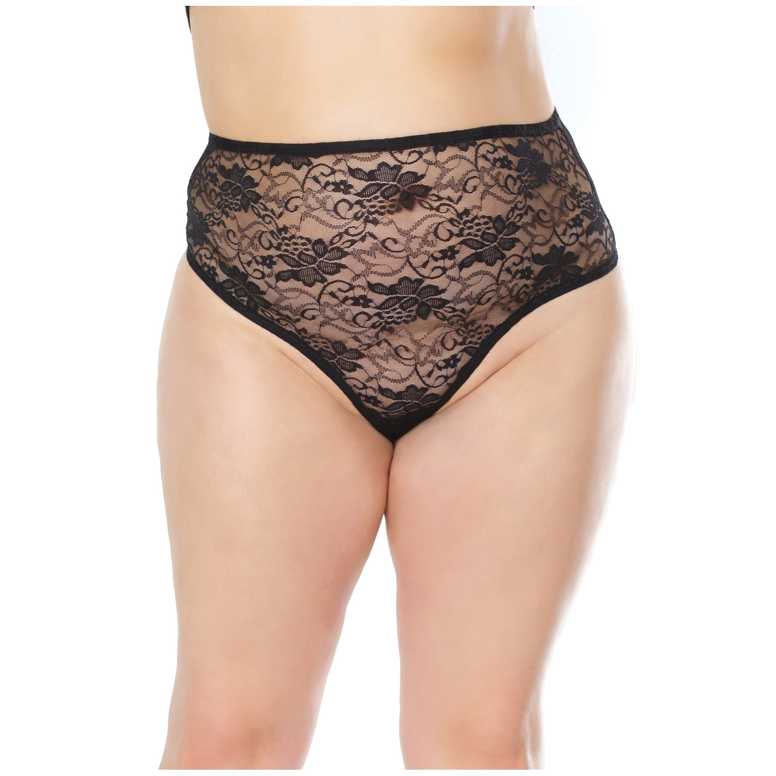 Stretch Lace High Waist Thong for Curves