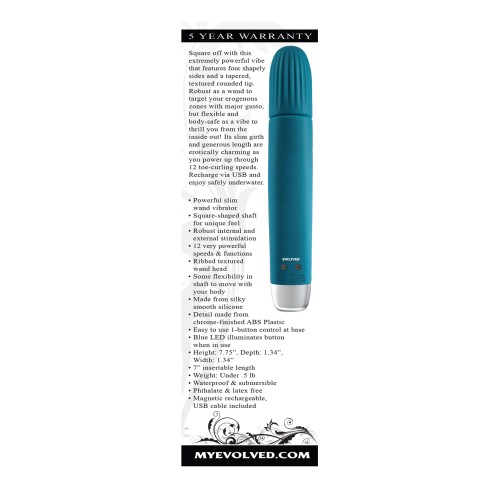 Evolved Super Slim Wand - Teal - Pleasure Redefined