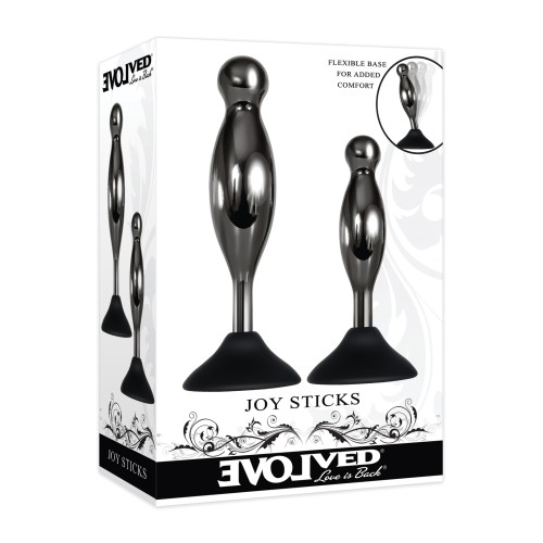 Evolved Joy Sticks Black/Chrome Plug Set