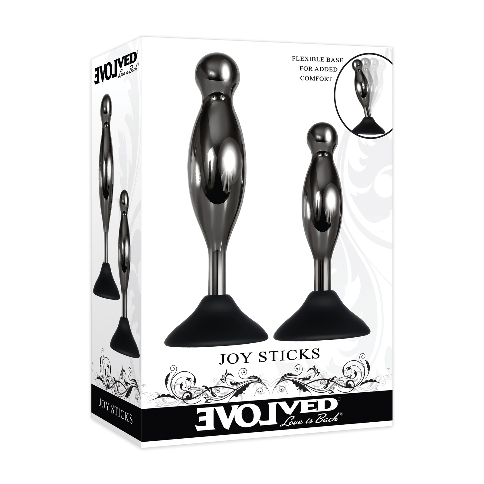 Evolved Joy Sticks Black/Chrome Plug Set