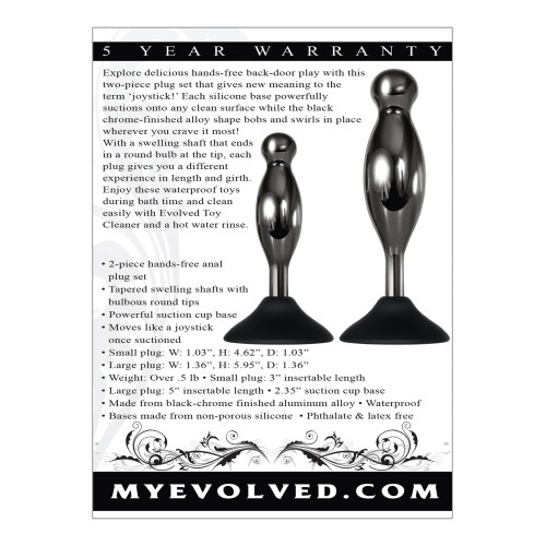 Evolved Joy Sticks Black/Chrome Plug Set