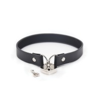 Plesur PVC Collar with Heart Lock - Black