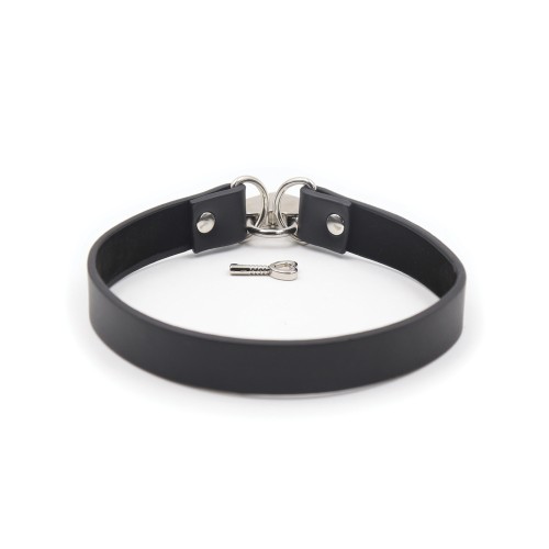 Plesur PVC Collar with Heart Lock - Black