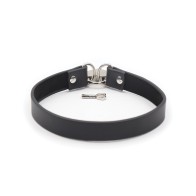 Plesur PVC Collar with Heart Lock - Black