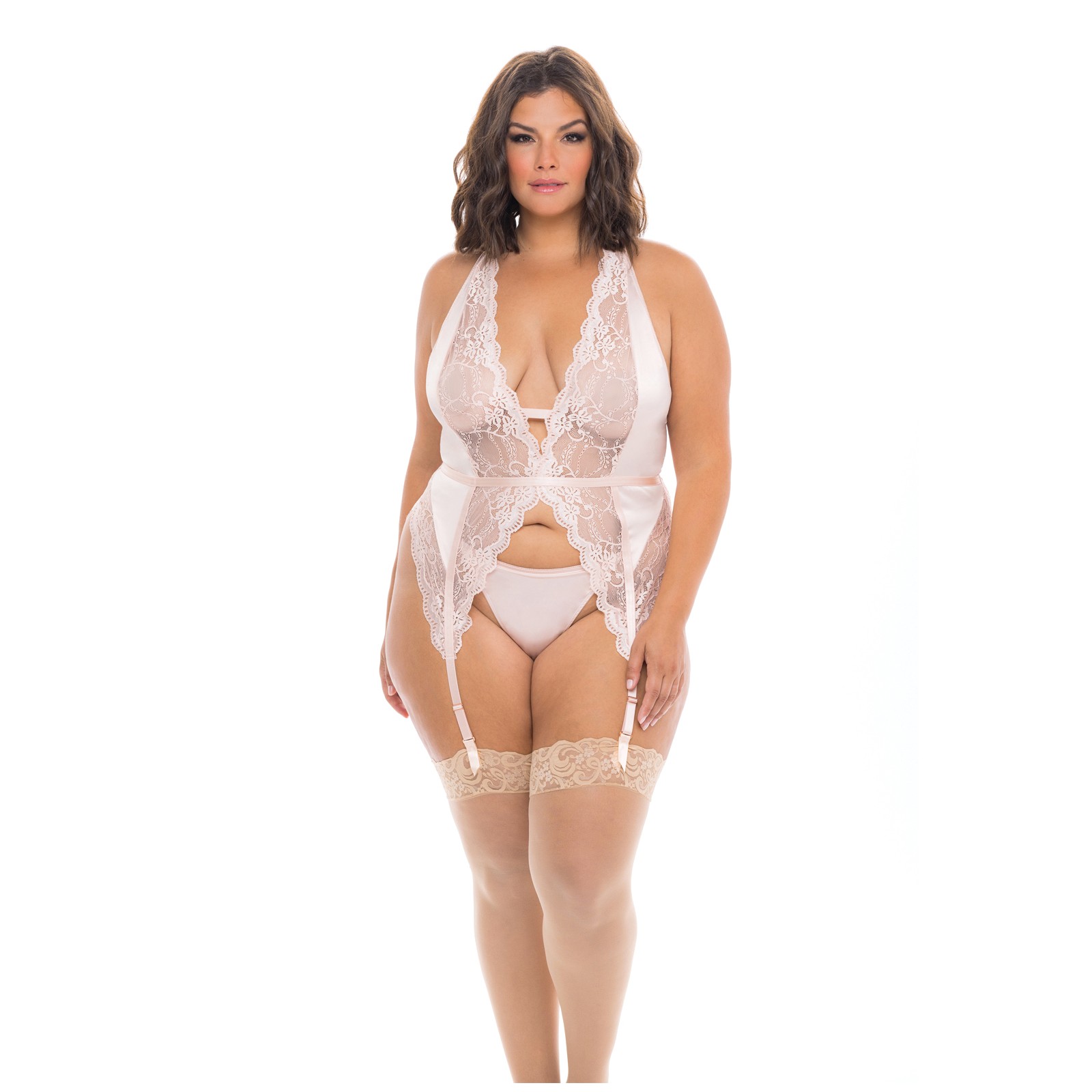 Merrywidow con Copas Suaves Noah y Garter & G-String - Peach Whip