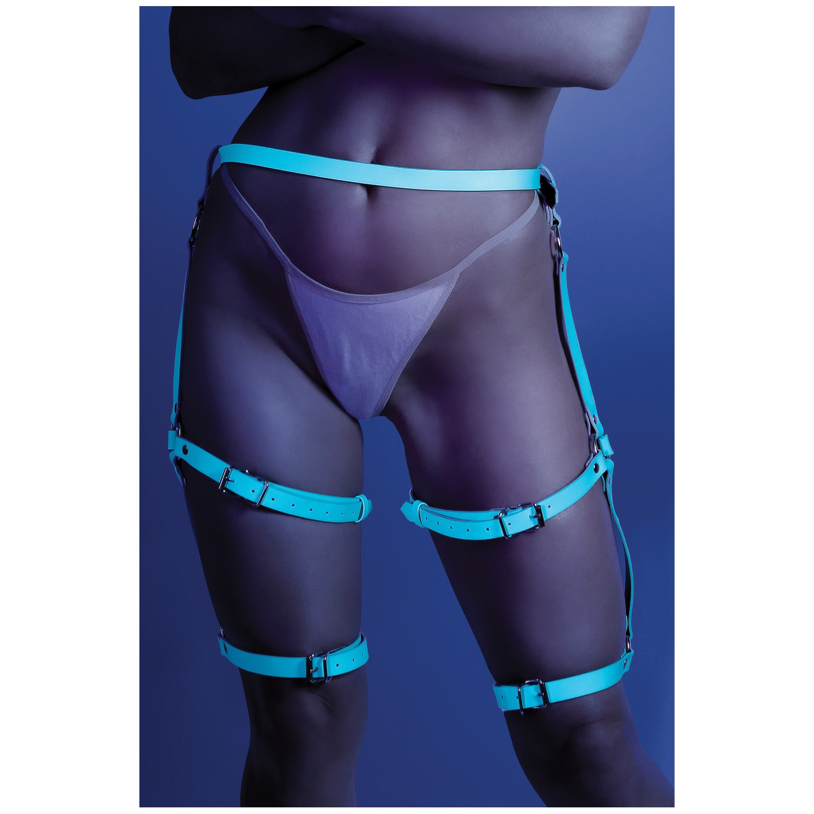 Glow Buckle Up Glow in the Dark Leg Harness Light Blue