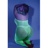 Glow Black Light Crotchless Bodystocking