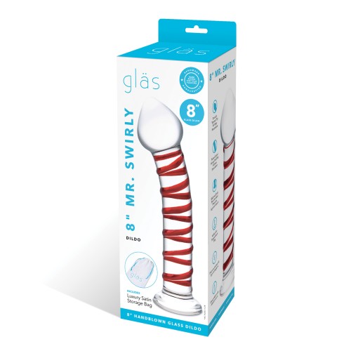 Dildo de Cristal Mr. Swirly de 8 Pulgadas Rojo