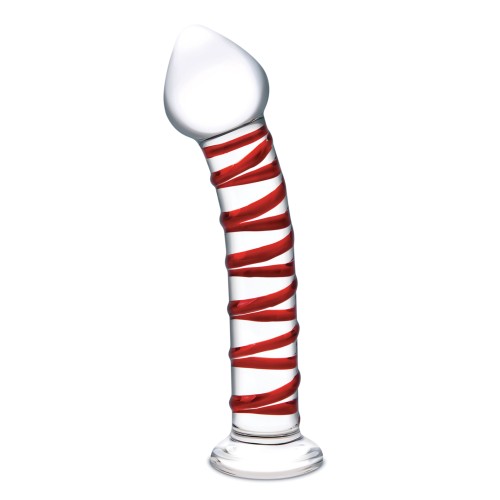 Glas 8 Inch Mr. Swirly Glass Dildo Red