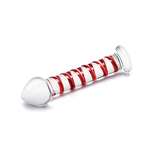 Glas 8 Inch Mr. Swirly Glass Dildo Red