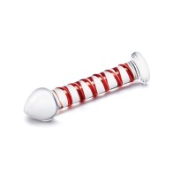 Glas 8 Inch Mr. Swirly Glass Dildo Red