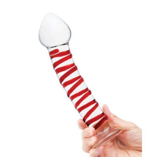 Glas 8 Inch Mr. Swirly Glass Dildo Red