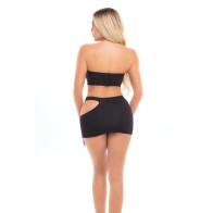 Bandeau y Falda Seamless Pink Lipstick Femme Negro