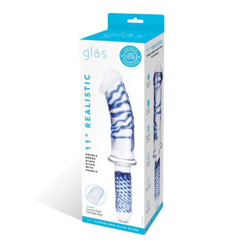 Glas Dildo de Vidrio Doble Azul