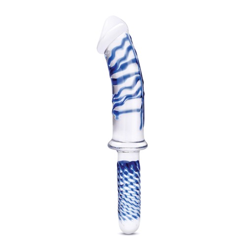 Glas Dildo de Vidrio Doble Azul