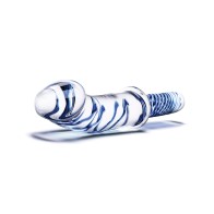 Glas Dildo de Vidrio Doble Azul