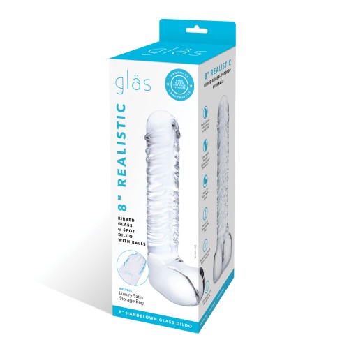 Glas Ribbed Glass G-Spot Dildo