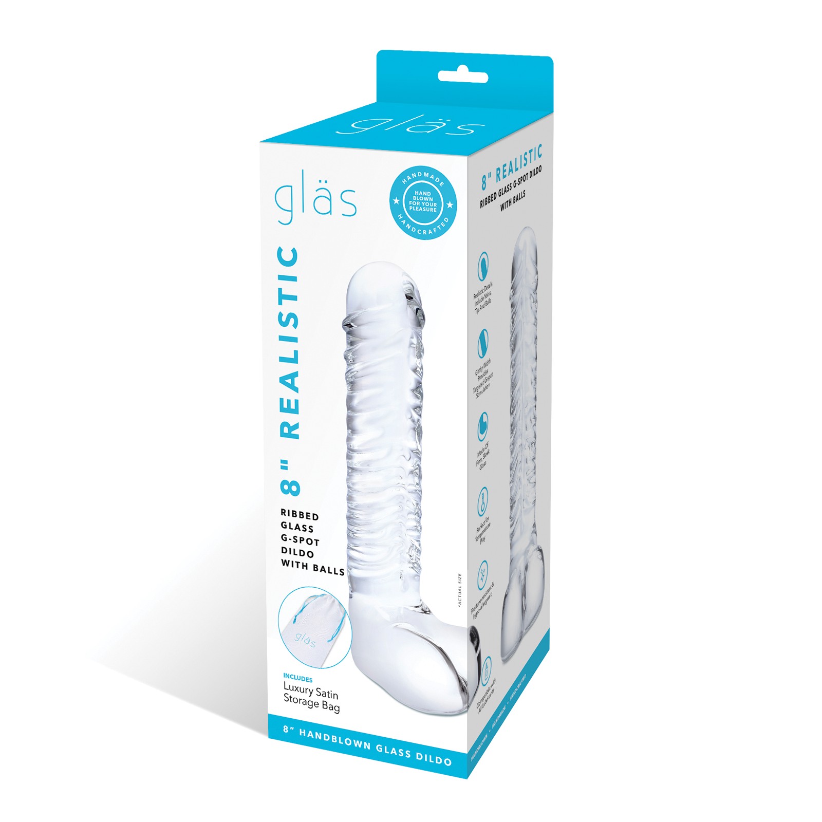 Glas Ribbed Glass G-Spot Dildo