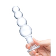 Plug Anal de Cristal con Perlas para Placer Emocionante