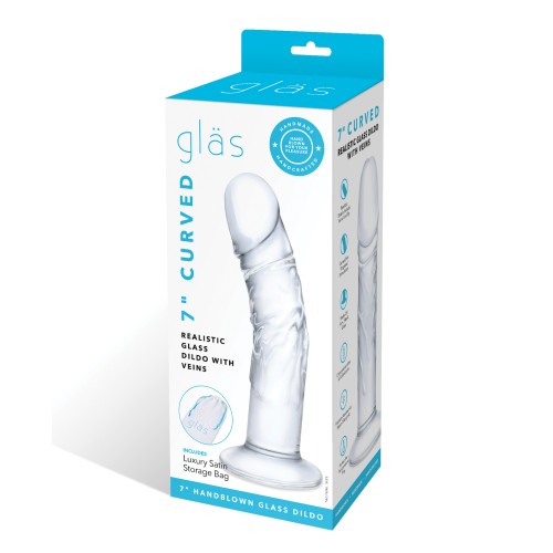 Glas 7" Realistic Curved Glass Dildo with Veins