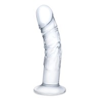 Glas 7" Realistic Curved Glass Dildo with Veins