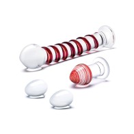 Set Glas Mr. Swirly - 4 Piezas con Bolas Chinas y Plug Anal