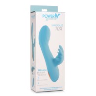 Curve Toys Power Bunnies Snuggles 10x Silicone Rabbit Vibrator Blue