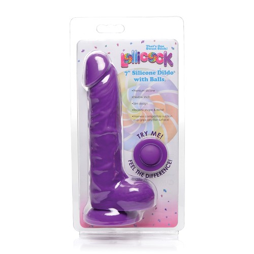 Dildo de Silicona 7 pulgadas con Bolas - Uva