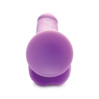 Curve Toys 7 Inch Silicone Dildo with Balls - Grape