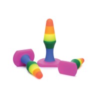 Conjunto de Entrenamiento Anal de Silicona Frisky Rainbow