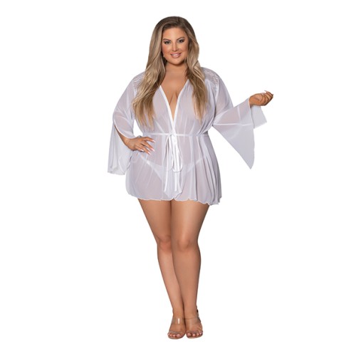 Modern Romance Flowing Short Robe White 2X