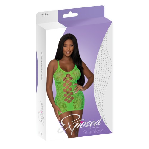 Seamless Open Back Dress Lime O/S