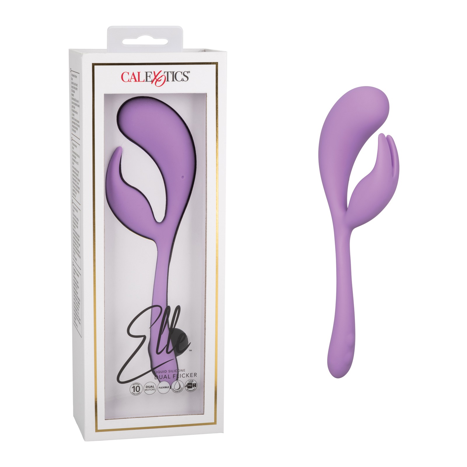 Elle Vibrador Doble de Silicona Líquida Morado